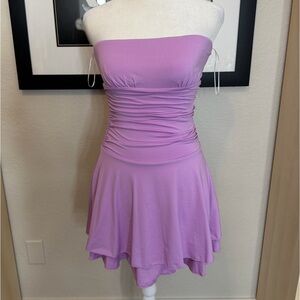 Purple Strapless Dress